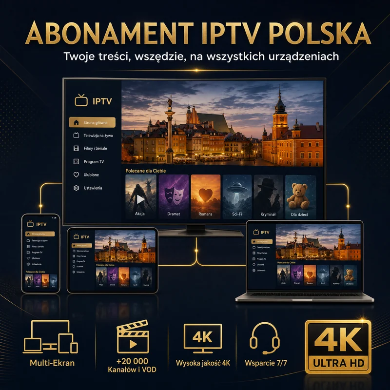 Abonament IPTV Strong 4K Polska kompatybilny ze Smart TV